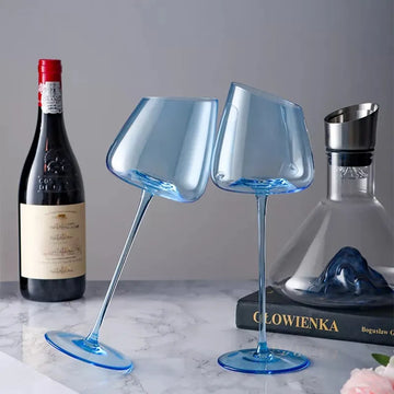 Blue Bird Wine Glass – Artistic Handcrafted Glassware for Red & White Wine